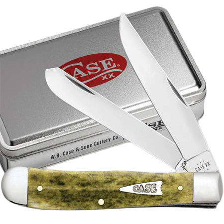 Case XX Trapper 10865 Olive Green Smooth Bone In Gift Tin