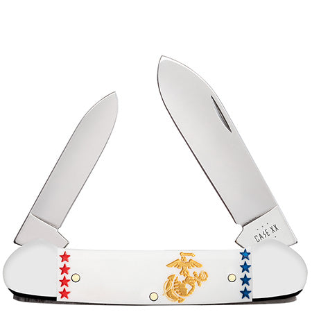 Case XX 13205 Canoe USMC Embellished Smooth White Synthetic