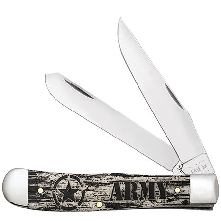 Case XX 15032 Trapper U.S. Army Embellished Smooth Natural Bone