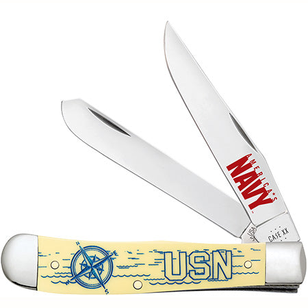 Case XX 17728 Trapper U.S. Navy Embellished Smooth Yellow Synthetic