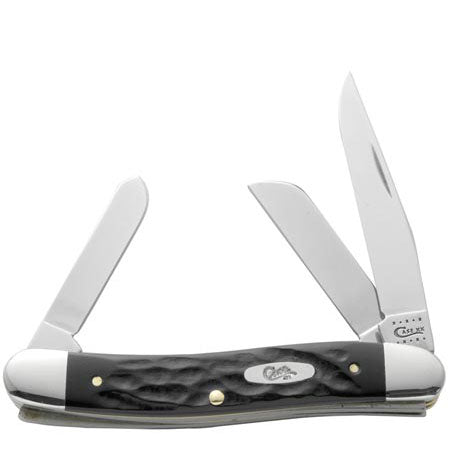Case XX 18222 Medium Stockman Rough Black Jigged Synthetic