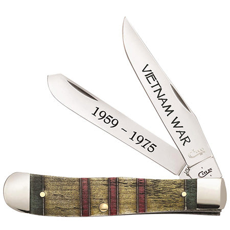 Case XX 22040 Trapper Vietnam Veteran Ribbon Natural Bone