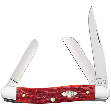 Case XX 31951 Medium Stockman Dark Red Bone  CS