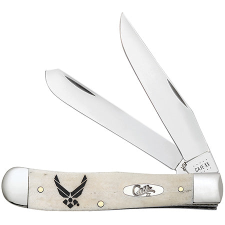 Case XX 32403 Trapper U.S. Air Force Embellished Smooth Natural Bone