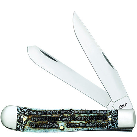 Case XX 38822 Trapper Serenity Prayer Natural Bone Color Wash