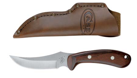 Case XX 398 Hunter Rosewood Ridgeback Wood W/Leather Sheath
