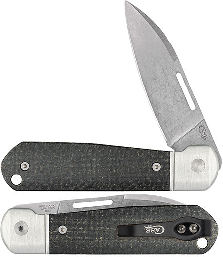 Case XX 42230 Highbanks Smooth Black Burlap Micarta 
