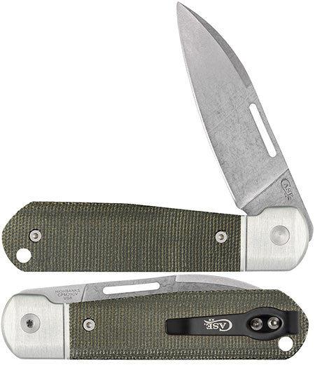 Case XX 42231 Highbanks Smooth OD Green Canvas Micarta 