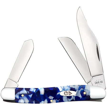 Case XX 50722 Medium Stockman Blue Crackle Kirnite