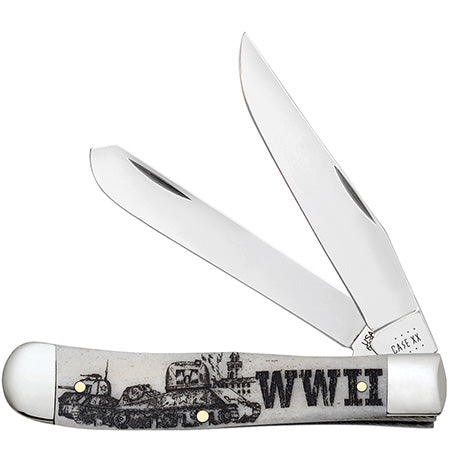 Case XX 50950 Trapper WWII Embellished Smooth Natural Bone