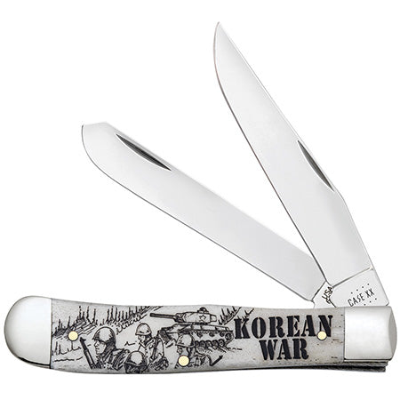 Case XX 50951 Trapper Korean War Embellished Smooth Natural Bone