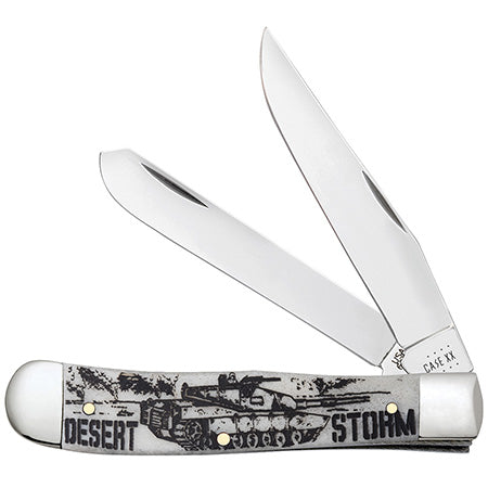 Case XX 50953 Trapper Desert Storm Embellished Smooth Natural Bone