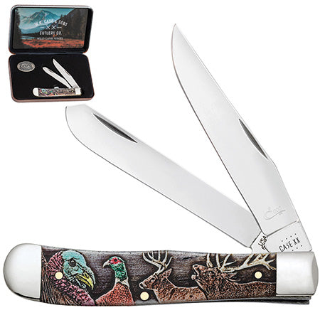 Case XX 60585 Trapper Wild Game Series Gift Set Color Wash Natural Bone