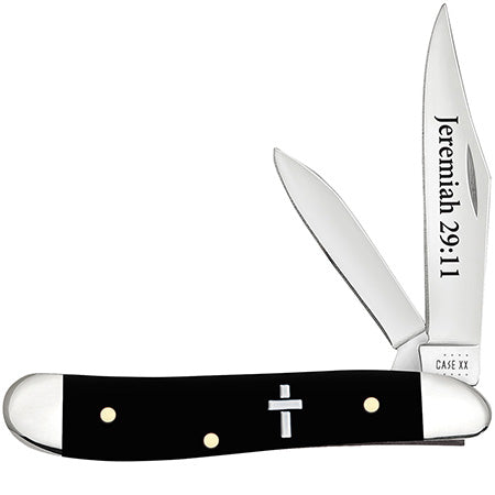 Case XX 60866 Peanut Jeremiah 29:11 Smooth Black Synthetic