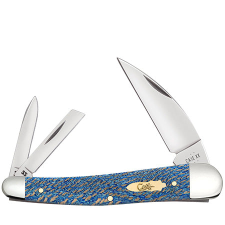 Case XX 63735 Seahorse Whittler Smooth Blue Sycamore Wood