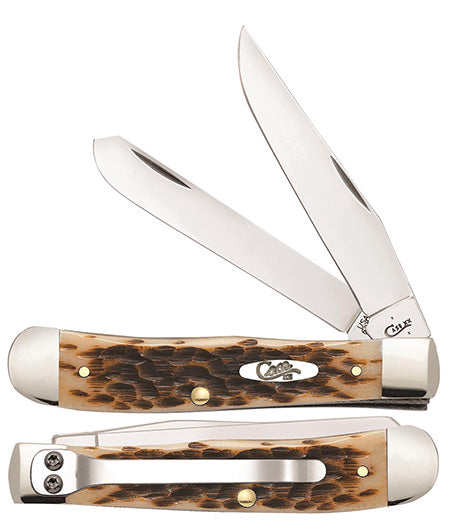 Case XX 6540 Trapper Peach Seed Jigged Amber Bone
