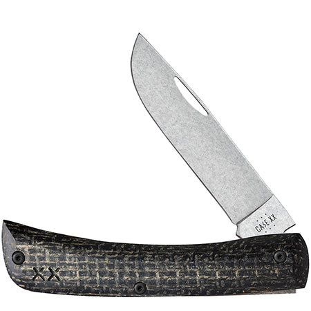 Case XX 66382 Sod Buster Jr Crossroads Smooth Black Burlap Laminate XR