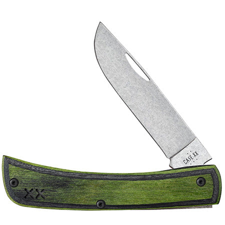 Case XX 66383 Sod Buster Jr Green Black Laminate Wood