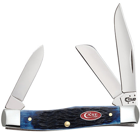 Case XX 7049 Medium Stockman Navy Blue Bone Jigged