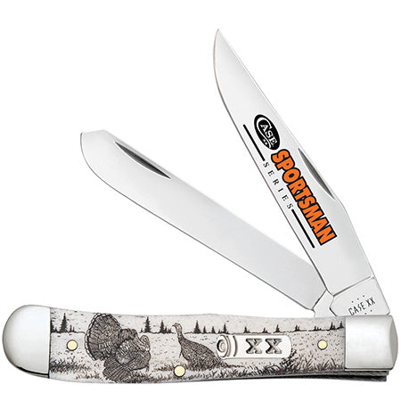 Case XX 81221 Trapper Turkey Embellished Smooth Natural Bone