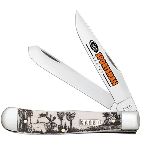 Case XX 81222 Trapper Elk Embellished Smooth Natural Bone