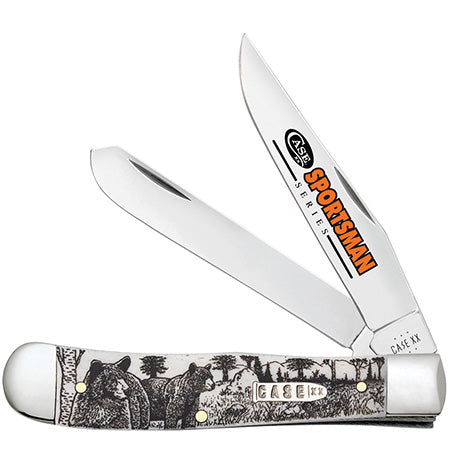 Case XX 81223 Trapper Bear Embellished Smooth Natural Bone